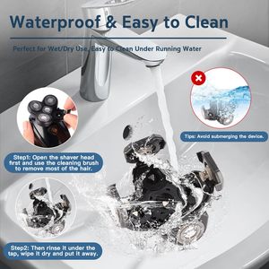 Afeitadora Eléctrica Rotativa Inalámbrica 5 en 1 para Hombre, Rasuradora de Cabeza Calva con Cabezal Flotante, Impermeable, Recargable en Húmedo/Seco con LED para Uso Corporal - Product Image 2