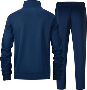 Ensembles de survêtement 2 pièces décontracté pour hommes, veste à fermeture éclair complète et pantalon de survêtement à manches longues, tenues de sport - Product Image 2