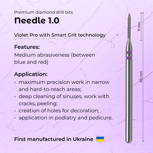 ดอกสว่านเพชรสำหรับทำเล็บ รุ่น Formula Profi Precision Needle ขนาด 1.0 มม. สีม่วง PRO สำหรับจัดแต่งหนังกำพร้าและซอกเล็บ - Product Image 3