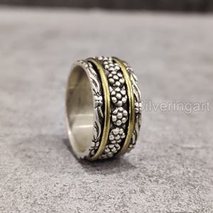 Bague de méditation en argent sterling 925 pour femmes, anneau de pouce, bijoux faits à la main, anxiété fine, pour hommes - Product Image 4