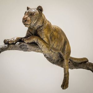 Cast bronzo statua di tigre animale scultura ornamento per la decorazione della casa in metallo artigianato prodotto - Product Image 1