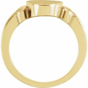 Oval Signet <b>Ring</b> Trendy 18K Gold Plated Princess Cut Diamond Inlay Geometric Number Shape Perfect Gift for Children - Product Image 4