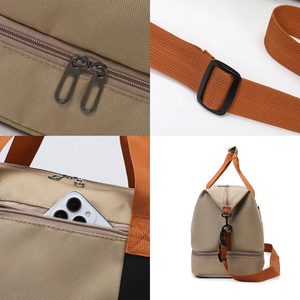 Sac de sport en nylon durable à bretelles réglables avec coutures renforcées et compartiments multiples - Product Image 5