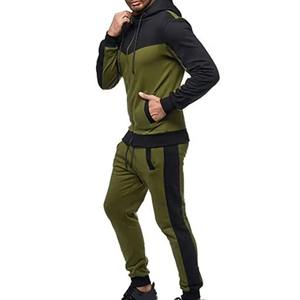 Ensemble sweat à capuche et pantalon de survêtement à imprimé uni pour hommes, respirant, style sport d'hiver, coupe ample avec col à capuche - Product Image 3