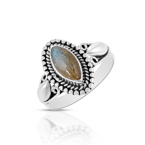 Mode haute qualité Labradorite bague en argent Sterling 925 Dainty Designer bague anniversaire cadeau unisexe bague prix usine - Product Image 1