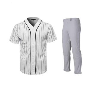 Conjunto de uniforme de béisbol cómodo para equipo, logotipo personalizado, servicio OEM, transpirable, 100% poliéster, alta calidad - Product Image 1
