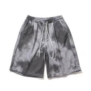Men Drawstring Acid Wash Shorts Street Swear French <b>Terry</b> Cotton Vintage Sweat Shorts Puff Print Custom Acid Wash Shorts - Product Image 6