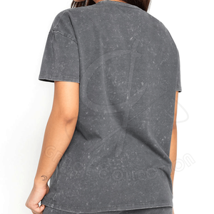 เสื้อยืดสีเดินกรดสำหรับผู้หญิงเสื้อยืดฤดูร้อนผ้าคอตตอน100% ปรับแต่งได้ - Product Image 3