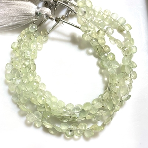 Alta calidad 4-4,5 MM Prehnita facetada pequeña forma de corazón Briolette cuentas piedras preciosas verdes proveedor al por mayor - Product Image 5