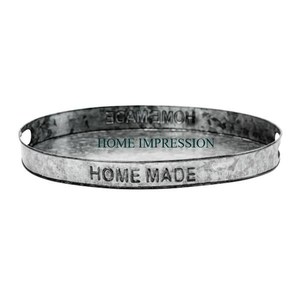 Bandejas de gran tamaño de forma redonda galvanizadas para alimentos seguros, artículos de mesa hechos a mano de alta demanda, bandejas decorativas para servir alimentos, artículos de cocina - Product Image 1