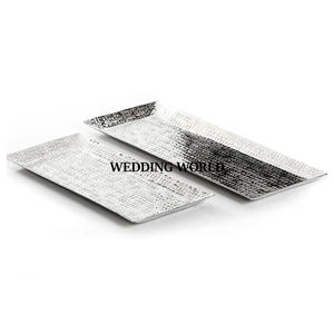 Ensemble de deux plateaux à chocolat de luxe, plateau à chocolat fait à la main fini en argent, plateau à chocolat classique et élégant au nouveau design - Product Image 1