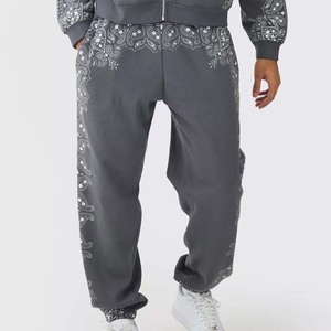 Streetwear personnalisé survêtement surdimensionné soleil délavé rayé sweat à capuche zippé et pantalon de survêtement ensemble délavé à l'acide survêtement à capuche pour hommes - Product Image 4