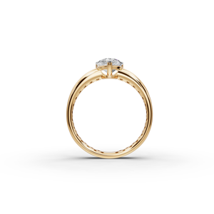 Bague en diamant de forme poire cultivé en laboratoire, 1,5 carat total, clarté VS1 et taille excellente, en or 18K/14K pour fiançailles féminines - Product Image 2