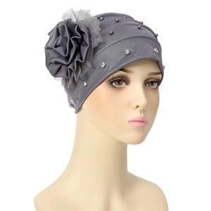 Women's Trendy Big Flower <b>Bonnet</b> Lightweight Summer Warm Fleece with Beads Sun Protection Wholesale for Casual Wear - Product Image 2