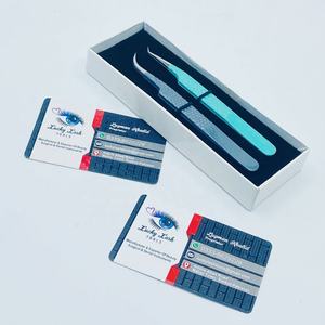 Pinzas Profesionales para Pestañas, Curvadas a 45 Grados, Herramientas para Pestañas Lucky, Pinzas de Acero Inoxidable de Precisión con Punta de Fibra Sostenible - Product Image 1