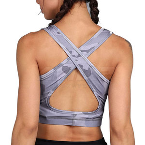 Lightweight Women Sports <b>Bra</b> With <b>Racerback</b> Design And Quick Dry Material Medium Impact Sports <b>Bra</b> With Elastic - Product Image 2