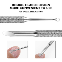 Outil de gravure réutilisable en acier inoxydable de qualité supérieure A+, grattoir à boucle, biseau circulaire, pousse-cuticules double extrémité pour manucure