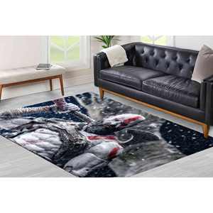 Tapis Kratos, tapis imprimé moderne, motif God Of War, gris, avec poils doux - Product Image 4