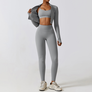 Vêtements de sport OEM Leggings taille mi-haute Crop top Ensembles de sport Logo personnalisé Solide Respirant Yoga Gym Fitness pour femmes - Product Image 5