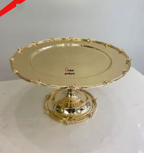 ที่วางเค้กสแตนเลสทรงกลมทำจากโลหะสีทองสำหรับร้านอาหารและบาร์ของโรงแรมดูไม่เหมือนใคร - Product Image 4
