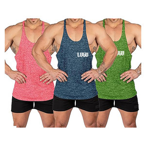 Débardeur de sport à compression côtelé en coton sans manches Style New Muscle Fitness Workout Stringer - Product Image 1
