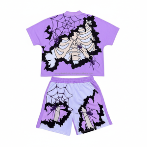 Conjunto Deportivo para Hombre, Camiseta y Pantalones Jogger, Algodón de Alta Calidad, Ecológico, Ligero, Estampado Personalizado con Dibujos Animados - Product Image 2