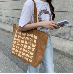 High Quality Cotton <b>Canvas</b> Women's Gym Tote Large Capacity One Shoulder Strap Custom Logo Fashionable Striped Shopping <b>Bag</b> - Product Image 5