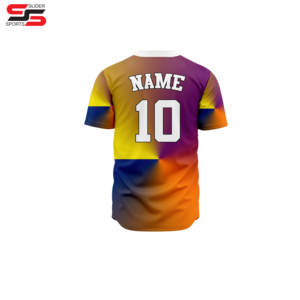 Wholesale Cheap Sublimated Baseball Jerseys Custom Made Breathable Baseball t Shirt Men's Baseball Button up - Product Image 2