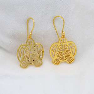 Trendy Fashionable Ocean Sea Turtle <b>Dangle</b> <b>Earring</b> 18k <b>Gold</b> Plated Brass Animal Beach Boho Jewelry Bulk Wholesale Drop <b>Earring</b> - Product Image 5