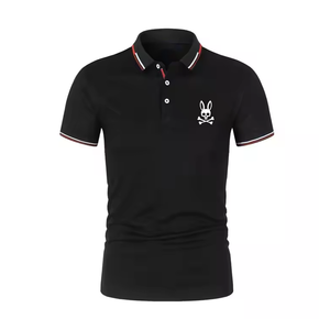 Camiseta de Polo de hombre personalizada con impresión por sublimación de alta calidad, camiseta de Color rojo sólido, tela de poliéster 100% - Product Image 2