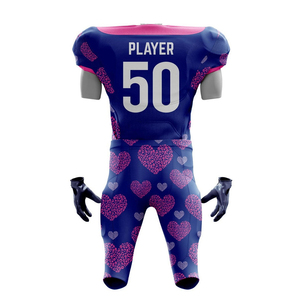 Uniforme personalizado de fútbol americano juvenil de manga corta, uniforme transpirable de sarga bordada y sublimada - Product Image 3