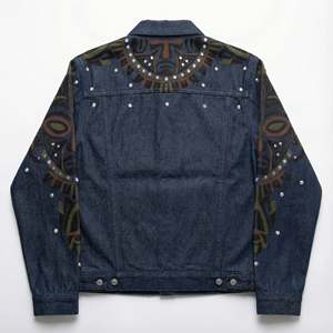 Veste en jean coupe-vent écologique personnalisée pour homme, style Y2K, imprimé bouffant, coupe ample, streetwear, fabrication d'usine, fournisseur OEM - Product Image 2