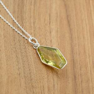 925 Sterling Silver Lemon Quartz AAA+ Quality Genuine Faceted Gemstone <b>Handmade</b> <b>Jewelry</b> Chains Elegant Faceted Quartz <b>Jewelry</b> - Product Image 4