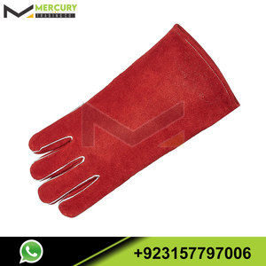 หนังอุตสาหกรรมเชื่อม16 "แขนยาวหนังเสริมถุงมือเชื่อมฟังก์ชั่นป้องกันความร้อนอุตสาหกรรมความปลอดภัยถุงมือหนัง - Product Image 6