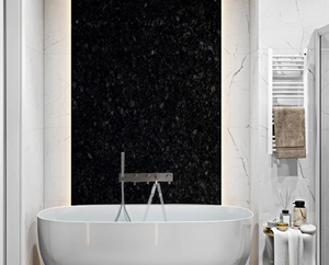 La mejor calidad North Granite R Piedra natural pulida de losa de granito negro para uso moderno en interiores y exteriores - Product Image 6