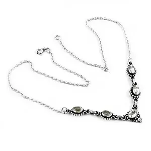 Collar de Plata de Ley 925 para Mujer, Estilo Vintage, Chapado en Rodio, con Cristales de Imitación y Cadena de Serpiente, para Uso Diario - Product Image 3