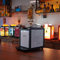 Refroidisseur à vin HJC OEM personnalisé à 2 bouteilles avec lumière LED, 100W, qualité commerciale, en acier inoxydable, pour comptoirs de bars et hôtels