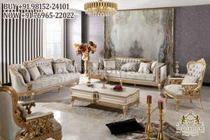 Juego de Sofás de Lujo de 8 Plazas Tallados a Mano en India, Muebles de Estilo Francés e Italiano, Juego de Sofás de 8 Plazas de Estilo Italiano - Product Image 3