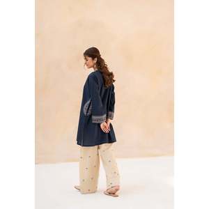 Conjunto de 2 Piezas de Camisa y Pantalón Bordados Casuales para Primavera/Verano-LAZULI-BIC-259 - Product Image 5
