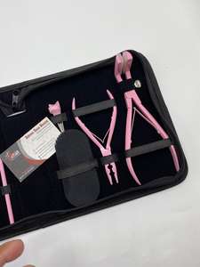 Kit de herramientas de extensión de cabello al por mayor de acero inoxidable sostenible Rosa bebé cinta profesional personalizada en alicates de extensión de cabello de prensa - Product Image 3