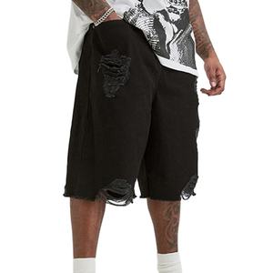 Pantalones vaqueros de algodón desgastados de alta calidad, ropa de calle, ropa de moda con palangre, Material elástico más vendido, pantalones cortos para hombre - Product Image 6