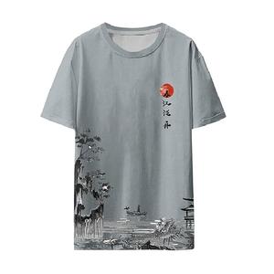 Bangladesh Fabricante Exportación Calidad Ecológico Transpirable Tallas grandes Solo Jersey 100% Algodón Manga corta O-cuello Hombres - Product Image 1