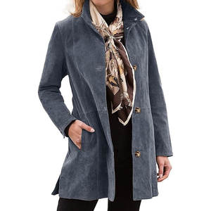 Abrigo de Mujer de Gamuza y Lana, Cortavientos, Transpirable, Duradero y Suave para Uso Diario, Moda Urbana de Invierno, Viajes - Product Image 1