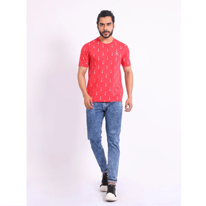 Camiseta de moda 100% de algodón para hombre, estampado de moda, ajuste Regular, cuello estirable, Media manga, salidas informales, comodidad diaria - Product Image 1