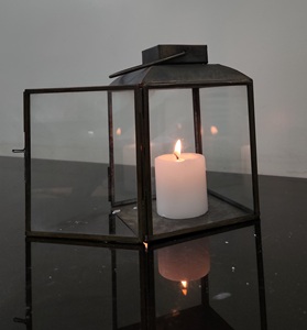 Linterna con soporte de metal de primera calidad, decoración navideña para interiores y exteriores con vela de Pilar puro para decoración del hogar, novedad - Product Image 6