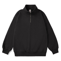 Sweat-shirt à col montant en coton personnalisé de haute qualité pour homme, broderie tendance, col montant, coupe ample, style d'hiver