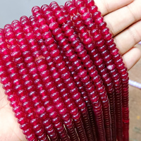 8mm rouge rubis Quartz pierre lisse Rondelle perles en gros perles de pierres précieuses pour la fabrication de bijoux au meilleur prix d'usine en gros