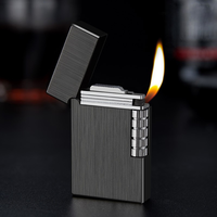 Briquet DEBANG en alliage de zinc classique, coupe-vent, rechargeable au butane, écologique, avec logo personnalisé, fin et élégant – Vente en gros usine