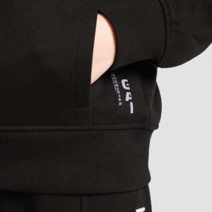 Sudadera con Capucha de Tela Tejida Negra con Bolsillo Frontal - Product Image 6
