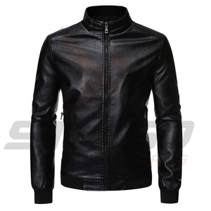 Hot Sale Casual Fashion <b>Men's</b> Leather <b>Jacket</b> <b>For</b> Biker Distressed Genuine Custom Slim PU <b>Jackets</b> <b>for</b> unisex - Product Image 1